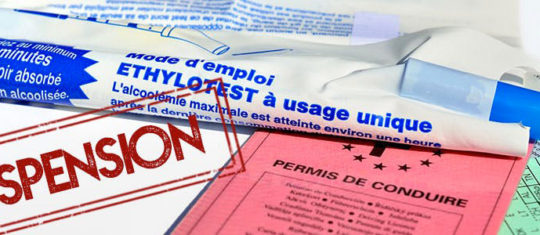 Suspension du permis pour alcool